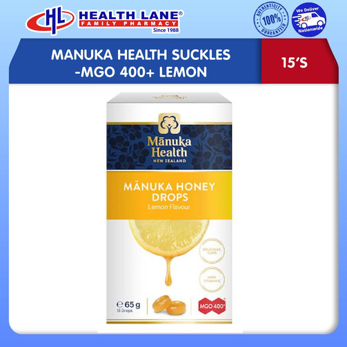 MANUKA HEALTH SUCKLES -MGO 400+ LEMON (15'S)